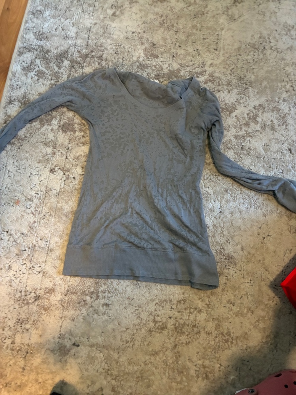 Op distressed Women’s Long-Sleeve Lightweight Crewneck Top - Gray